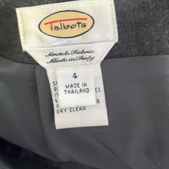Talbots Gray Italian Wool Pencil Skirt 4 Pocket Career Business Stretch Academia - Picture 4 of 5
